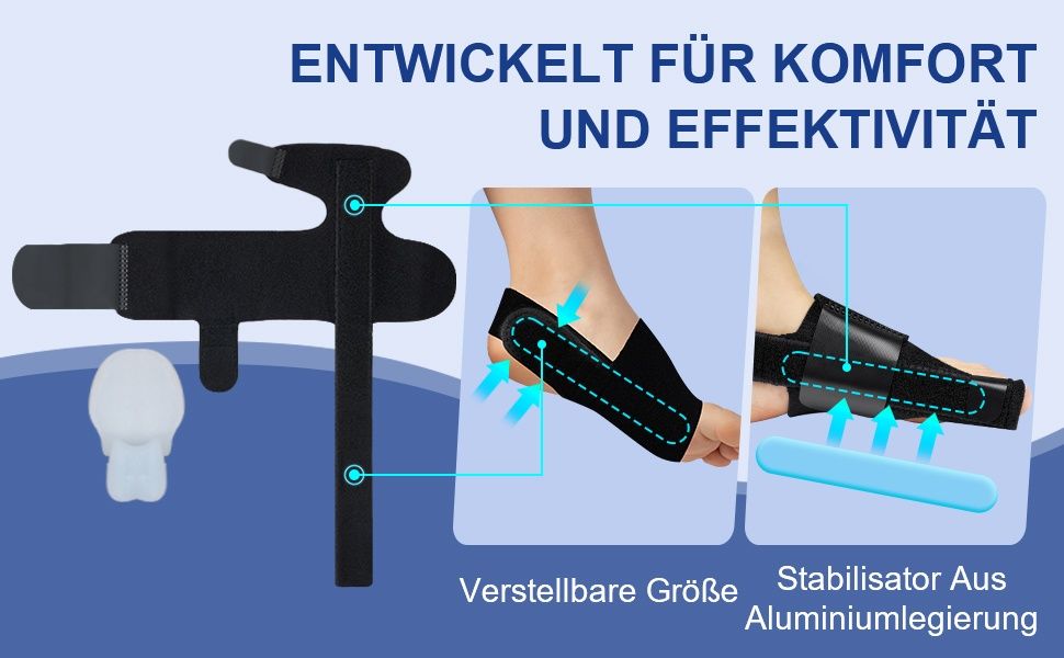 К-кт 2бр шина за корекция на изпъкнало кокалче Hallux Valgus