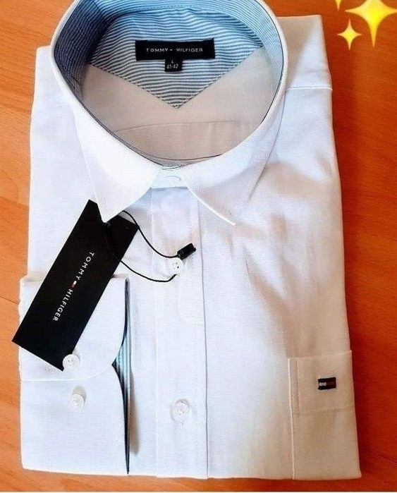 Cămașă barbati alb imaculat, model slim fit, logo brodat
