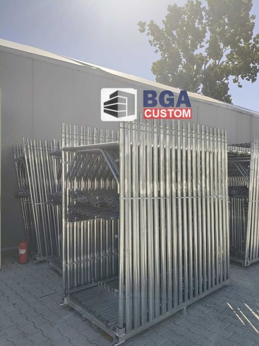 Schela Metalica Zincata model italian cu cioc, podine , morsete, ancoraje, carlige schela, mufe, morsete fixe si rotative, parapeti, scari