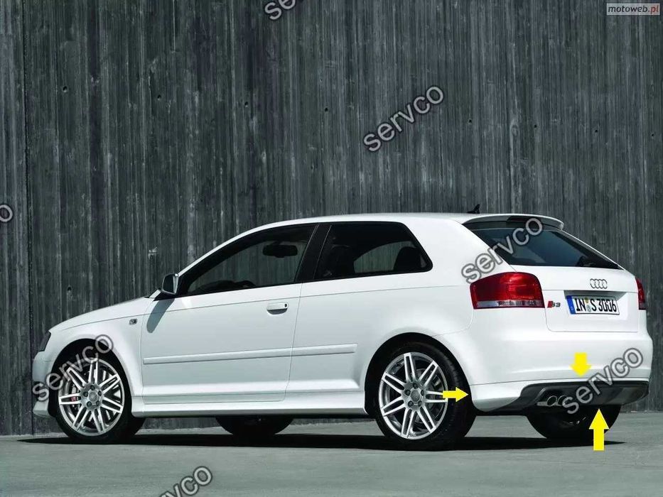 Prelungire spoiler tuning sport bara spate Audi A3 8P Coupe S3 S line RS3 2005-2008 ver1