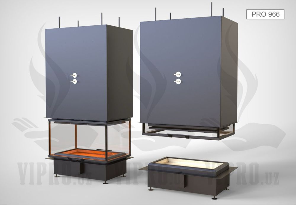 Камин PRO-967, каминная топка,камин 4 стекла