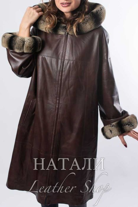 Дамско двустранно кожено манто Дея Brown