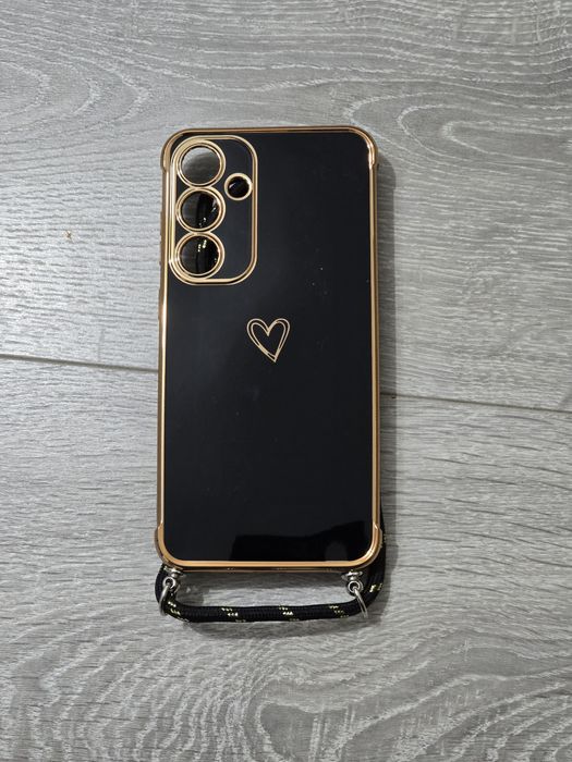 Husă Samsung Galaxy S24 Plus – Silicon Negru, Model Inimă