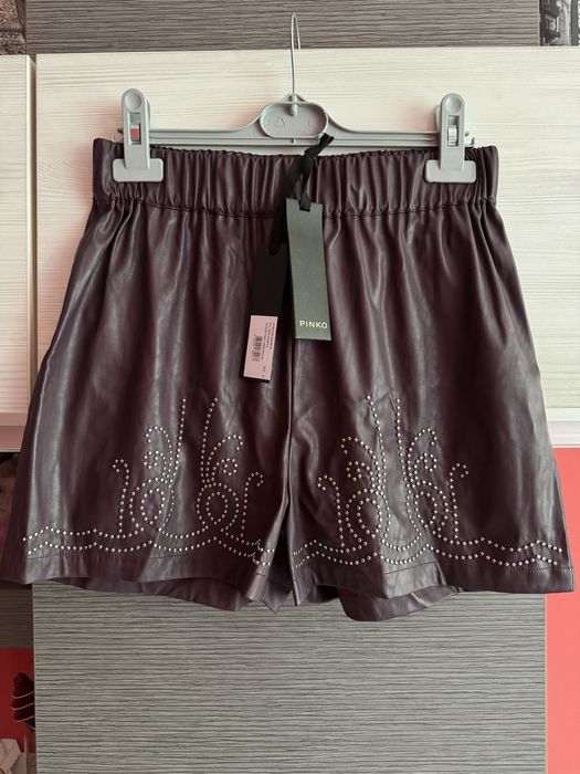 Кожен къс панталон PINKO