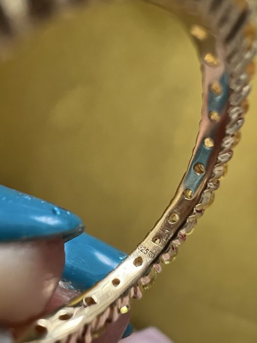 Inel Eternity cu Safire Galbene Bankaja 0.35 ct placat cu aur