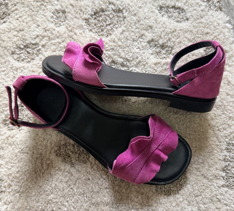 Sandale piele intoarsa Roz fucsia benvenuti nr.36