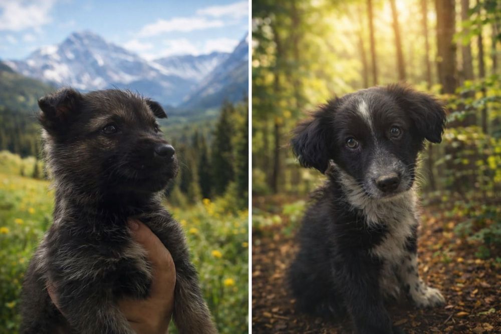 Щенки мальчик и девочка ищут дом