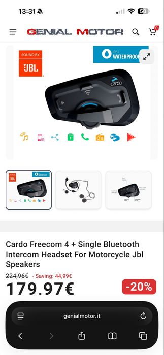 Intercom Cardo 4+ cu boxe Jbl şi microfon kit complet