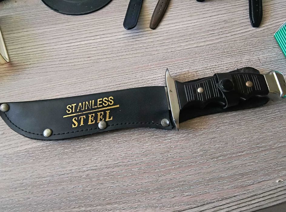 Ловен нож с калъф, неръждаема стомана