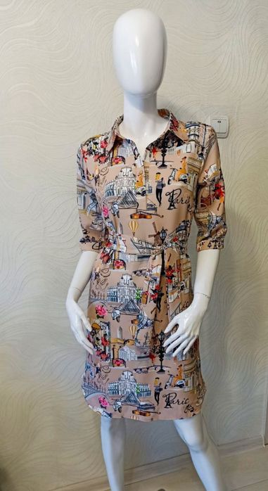 В наличии платья-рубашки белого и бежевого цвета.отличного качества