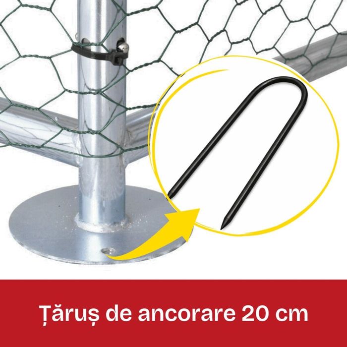 Țarc găini Rico 2x2 m din oțel și plasă rabitz, 31 kg