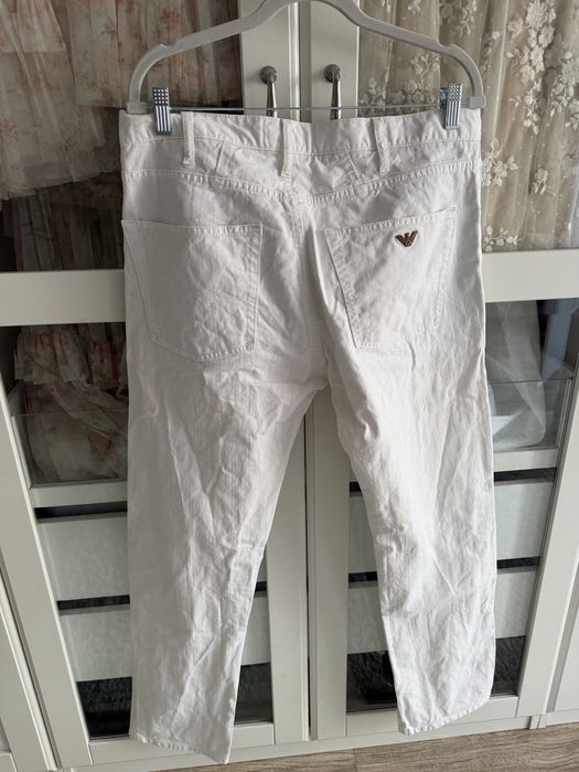 Мъжки бял панталон Armani Jeans – 100% памук