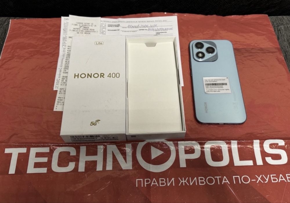 ЧИСТО НОВ 256GB Honor 400 lite 5G Technopolis Гаранция до 2г. Green