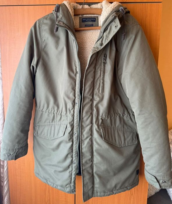 Geaca parka de iarna - Jack & Jones PREMIUM - verde kaki, marimea L