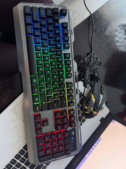 TRUST TURAL Gaming Combo – RGB клавиатура + геймърска мишка (НОВ)