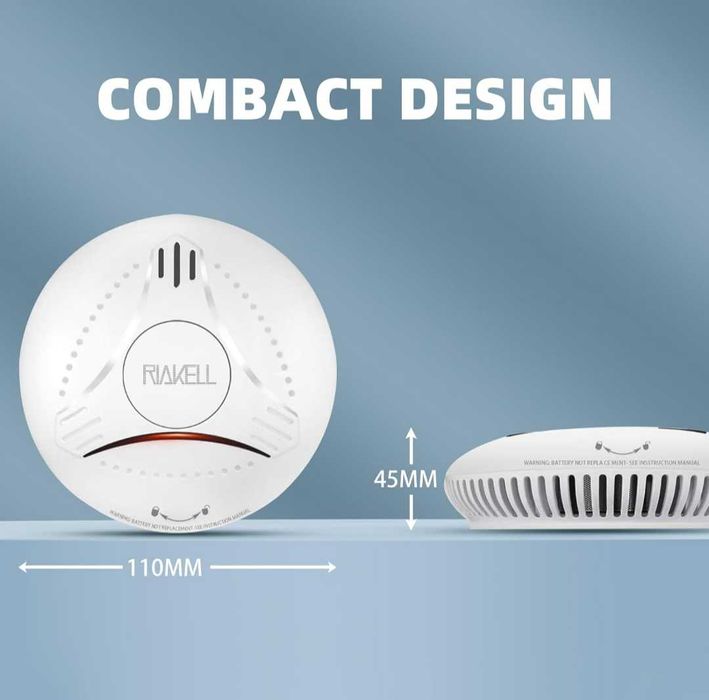 5 бр Димен детектор RIAKELL с батерия аларма с фотоелектрически сензор