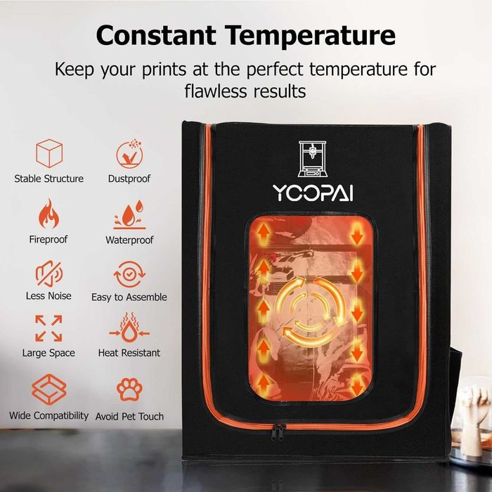 Husa imprimanta 3D Ignifuga+ Iluminata 550x650x730, REDUS de la 670RON