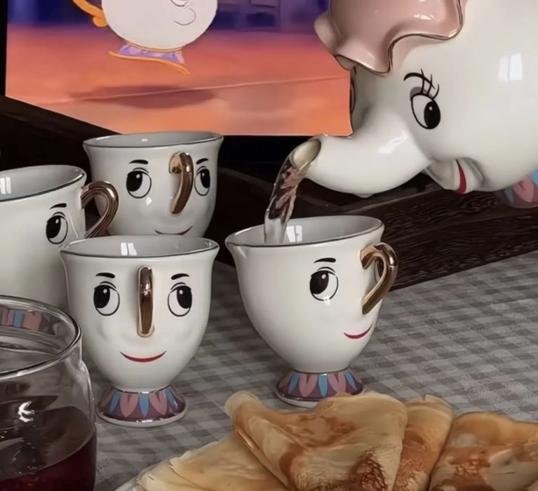 Чашка и чайник «Красавица и чудовище»