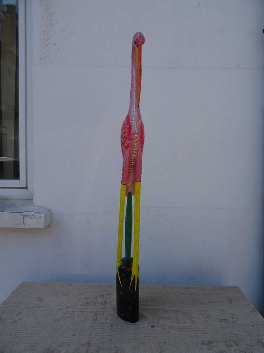Flamingo african din lemn masiv