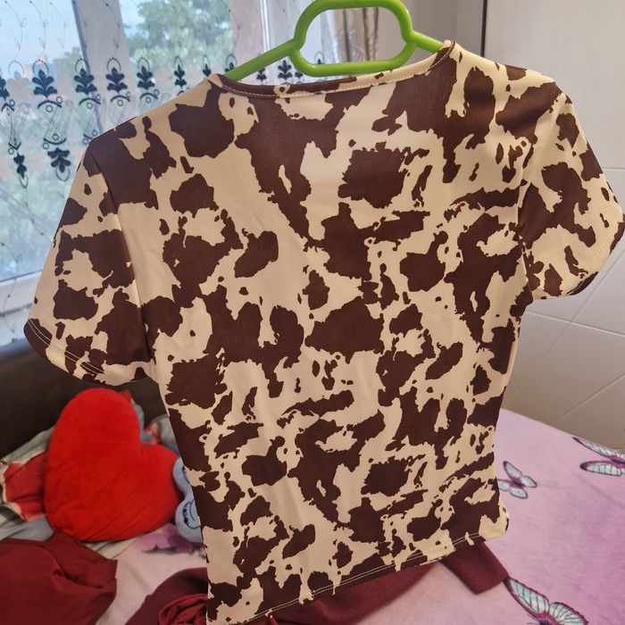 Top damă animal print / cow print trendy, elastic