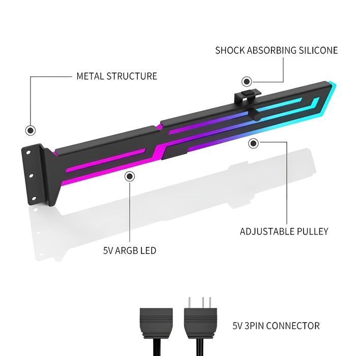 Стойка / Държач за видеокарта с ARGB