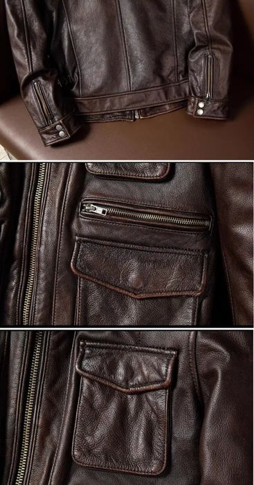 Кожаная мужская  куртка