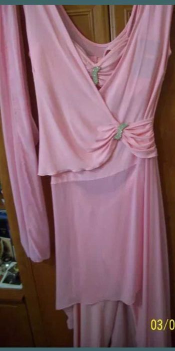 Costum sexy roz cu pantaloni mar L