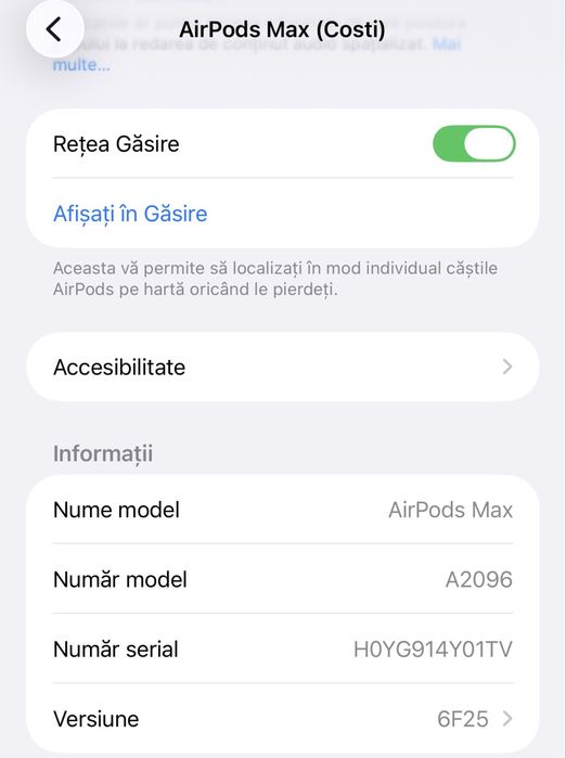 Casti Apple AirProd Max model A2096