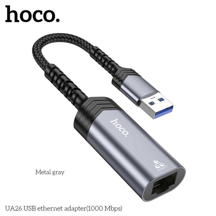 Hoco UA26 Сетевые адаптеры Gigabit Ethernet adapter Type-C/USB/IP