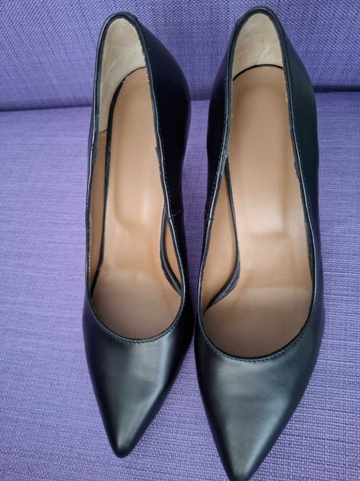 Vand stiletto negri NOI, piele, facuti la comanda