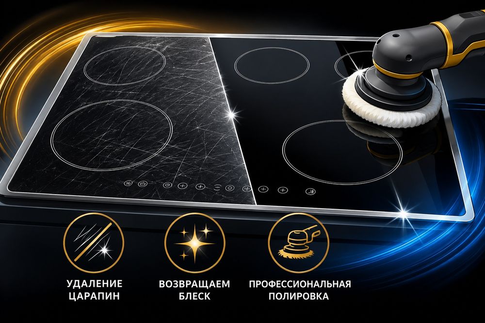 Полировка варочных плит.чистка плит