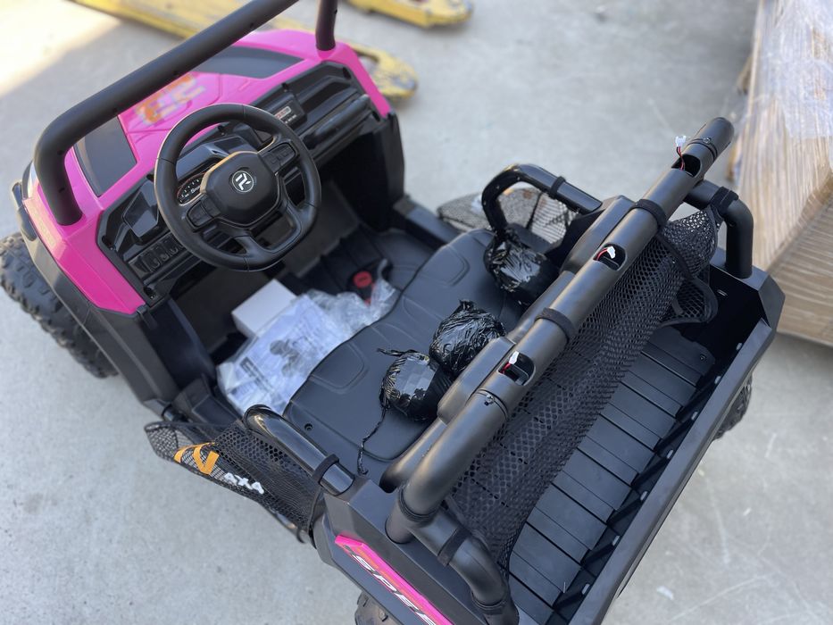Masinuta electrica pentru copii Nichiduta UTV Rose Red 4x4 cu telecomanda,acumulator 24V,lumini led,bara cu proiectoare