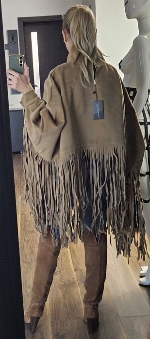 Capa, Poncho, Trenci, Franjuri, Piele, Blana, Ecologica, Maro, Dama