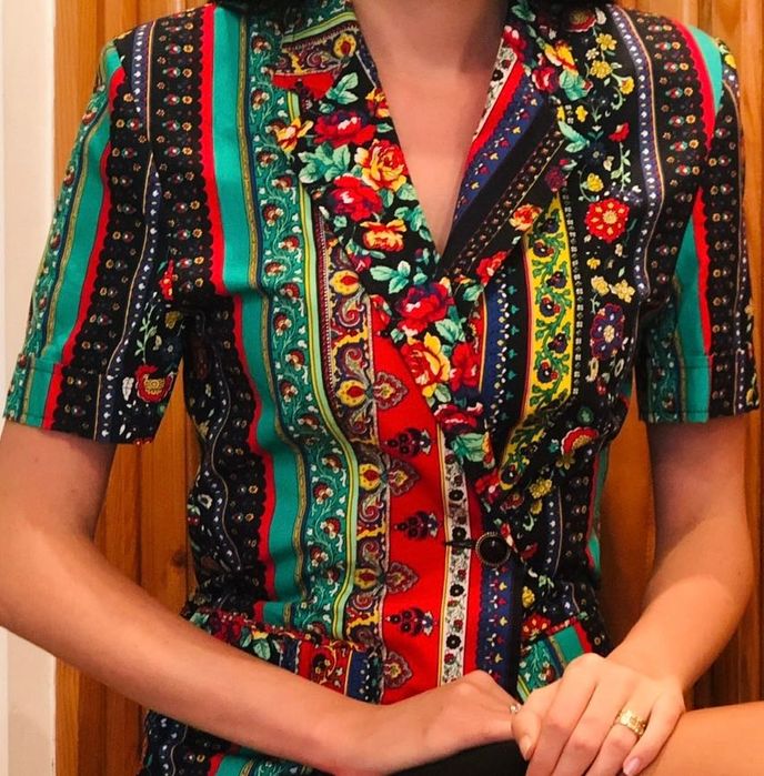 Sacou damă cu imprimeu etnic – colorat, stil statement