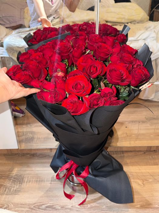 Цветы 51 роза 8к