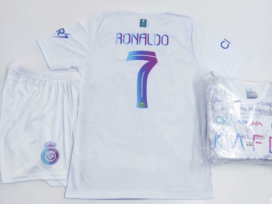 CR7 Бял Детски Комплект Кристиано Роналдо Детски екип 2026 Ал Насър