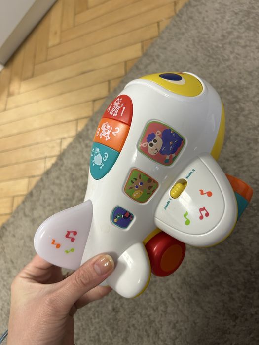 Jucarie interactiva bebe - Avion cu muzica si lumini in limba engleza