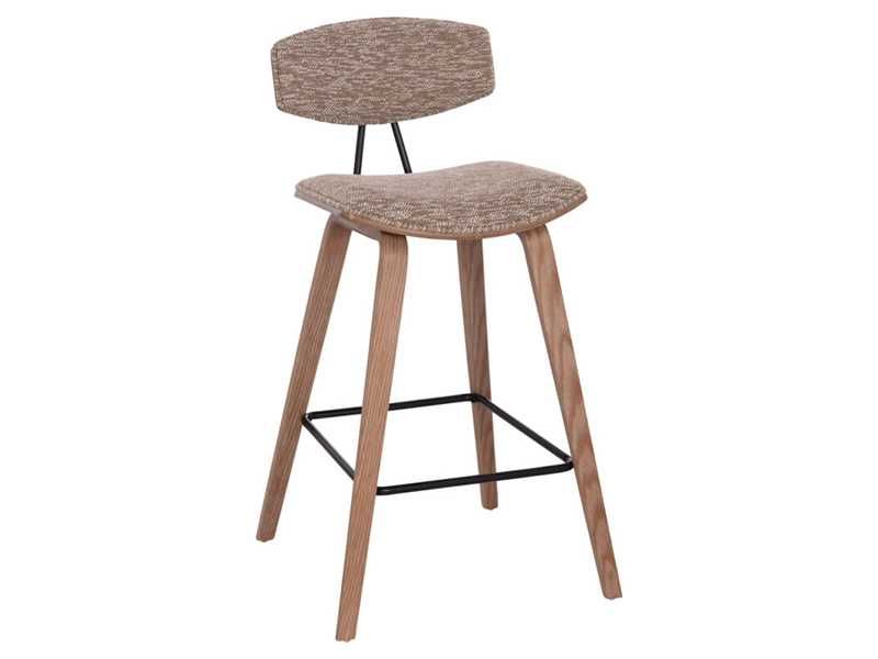 Бар стол, HM9984.01, Кафяв, Екрю, Текстил, 50х48х90см.