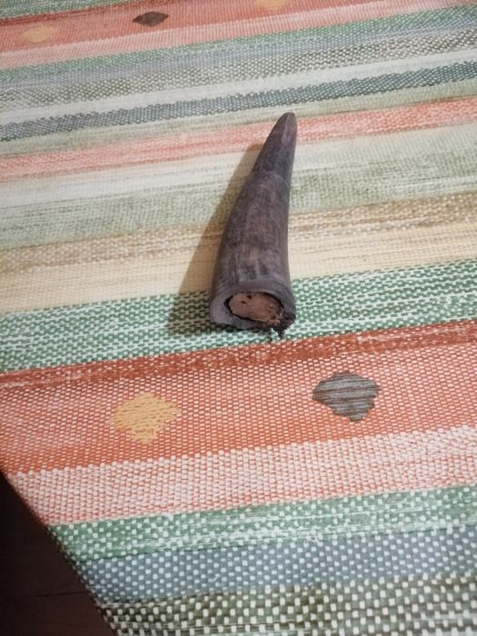 Говежди рог, животински. И от сръндак.