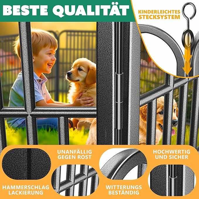Кошара за игра на открито LovPet puppy, ​​кошара за животни XXL 8 Решетки Всяка 80 x 80 см