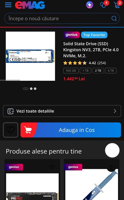 Ss2 m.2 Kingstone 2 terabyte