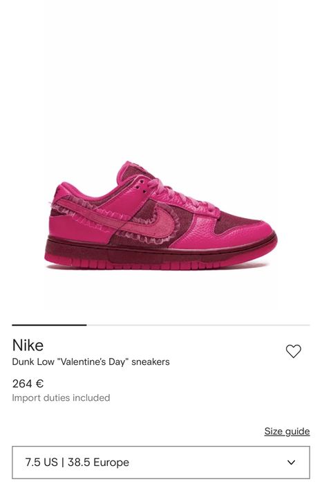 Nike Dunk Low Valentine’s Day marime 40