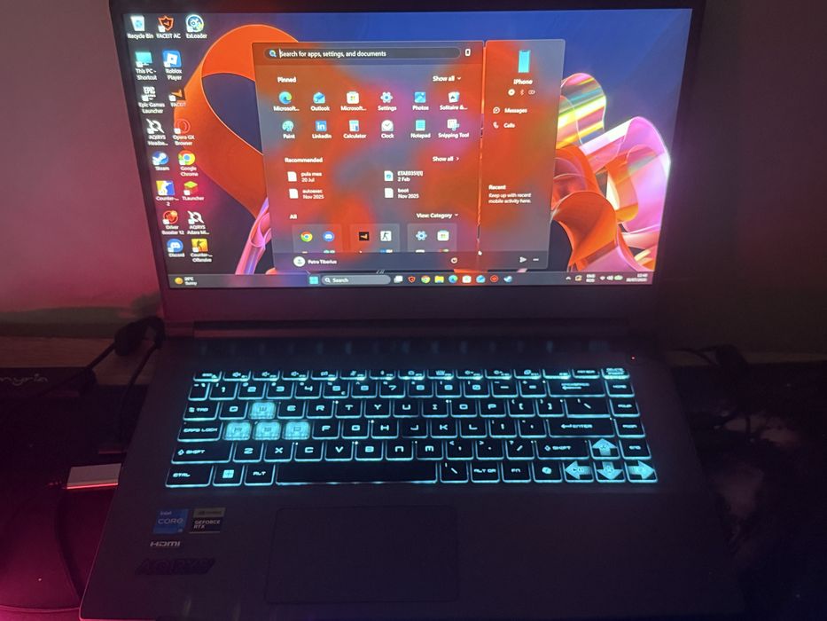 Laptop msi rtx 4050 6gb i5 12450H