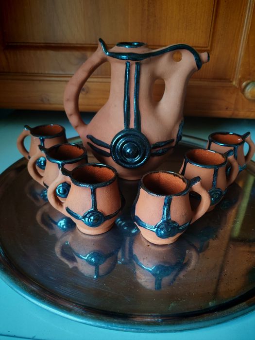 Керамичен сервиз за ракия ръчна изработка