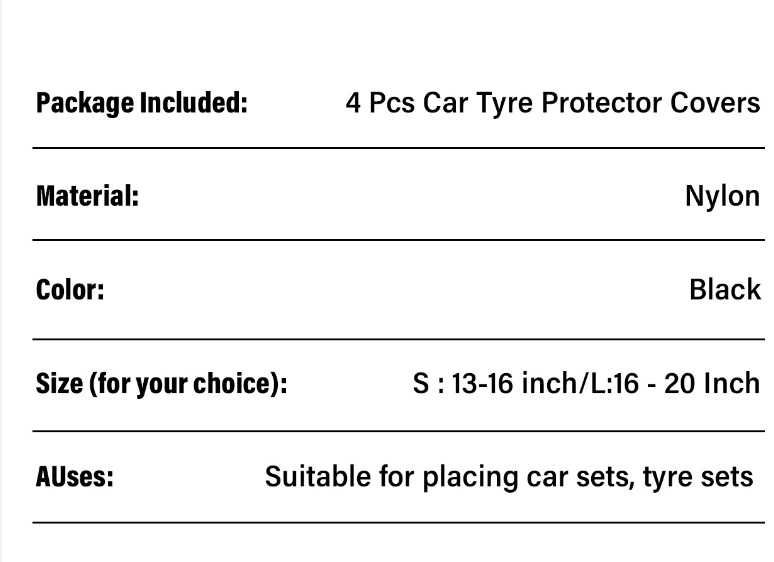 Комплект 4 бр. водоустойчиви калъфи за гуми 13"-18" - универсални