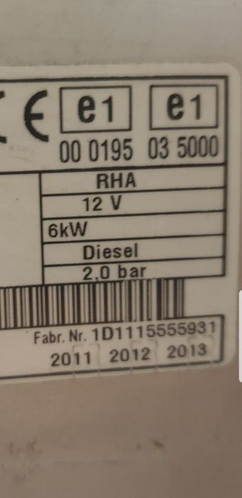 Webasto Dual Top RHA за кемпер