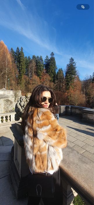 Haina din blana naturala de vulpe