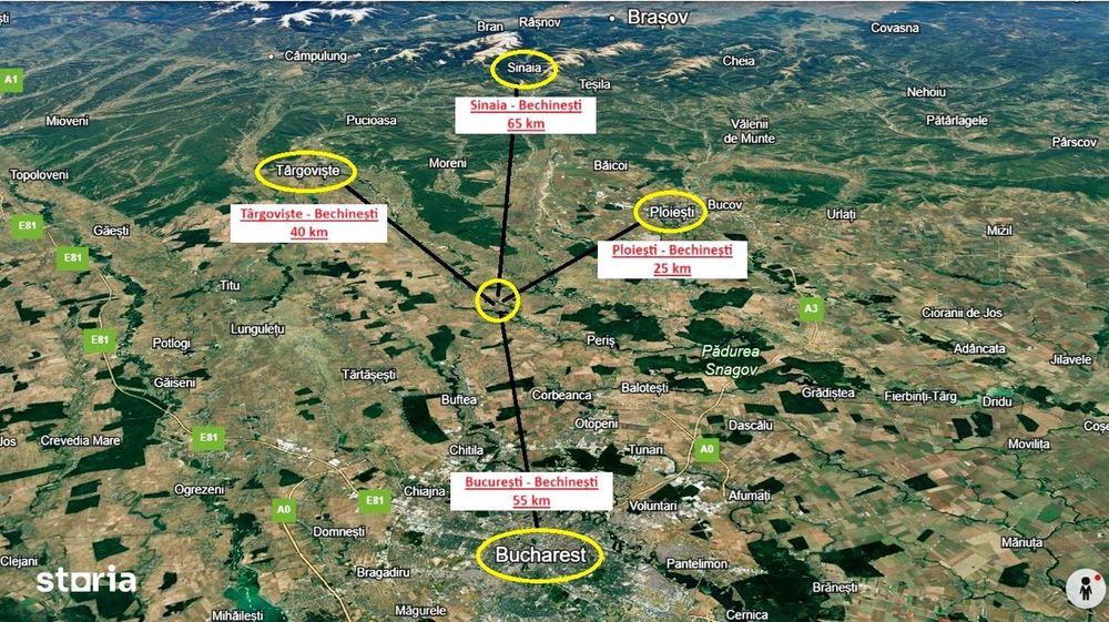 *Teren 1.200 mp *55 km de Piata Unirii *Finta - Jud. Dambovita