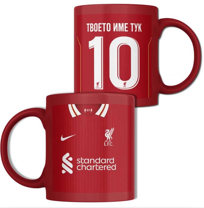 Футболна Чаша LIVERPOOL с ИМЕ и Номер по желание , персонализирана футболна чаша , чаши по поръчка