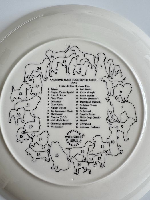 Чиния Колекционерска, Wedgwood – Календарна серия "Кучета"